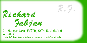 richard fabjan business card